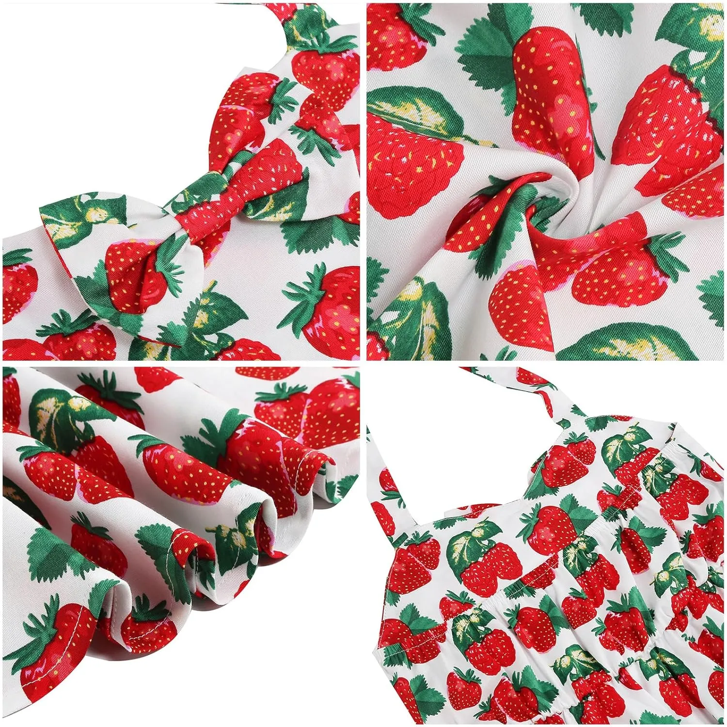 1950s Vintage Dresses for Girls Halter Dress Sleeveless Bowknot Heart Neck 4-12 Years