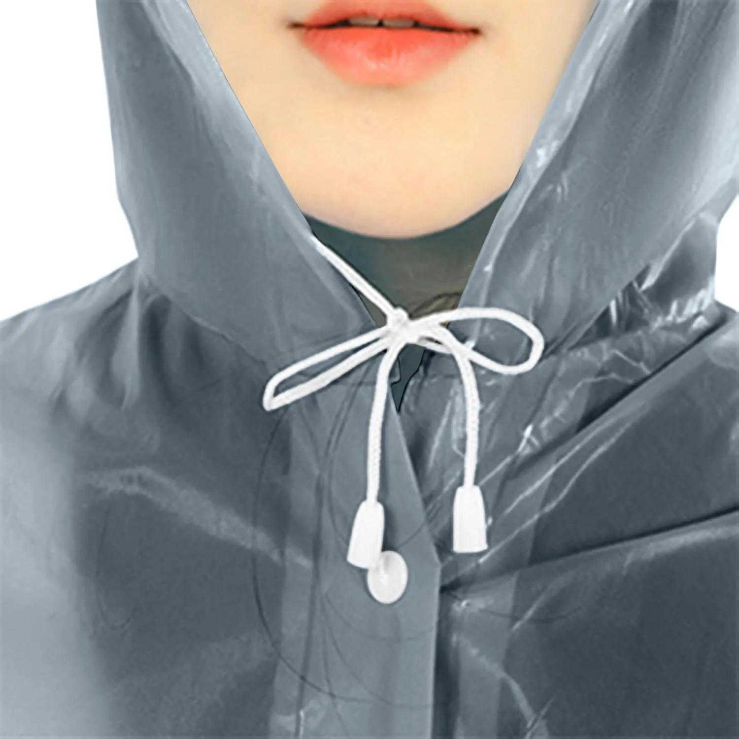 5 Pack Rain Ponchos for Adults EVA Waterproof Reusable Raincoat Hooded Drawstring Clear Lightweight Rain Jackets