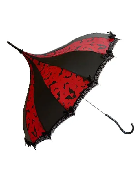 Black/Red Bat Carousel Umbrella