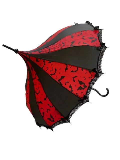 Black/Red Bat Carousel Umbrella