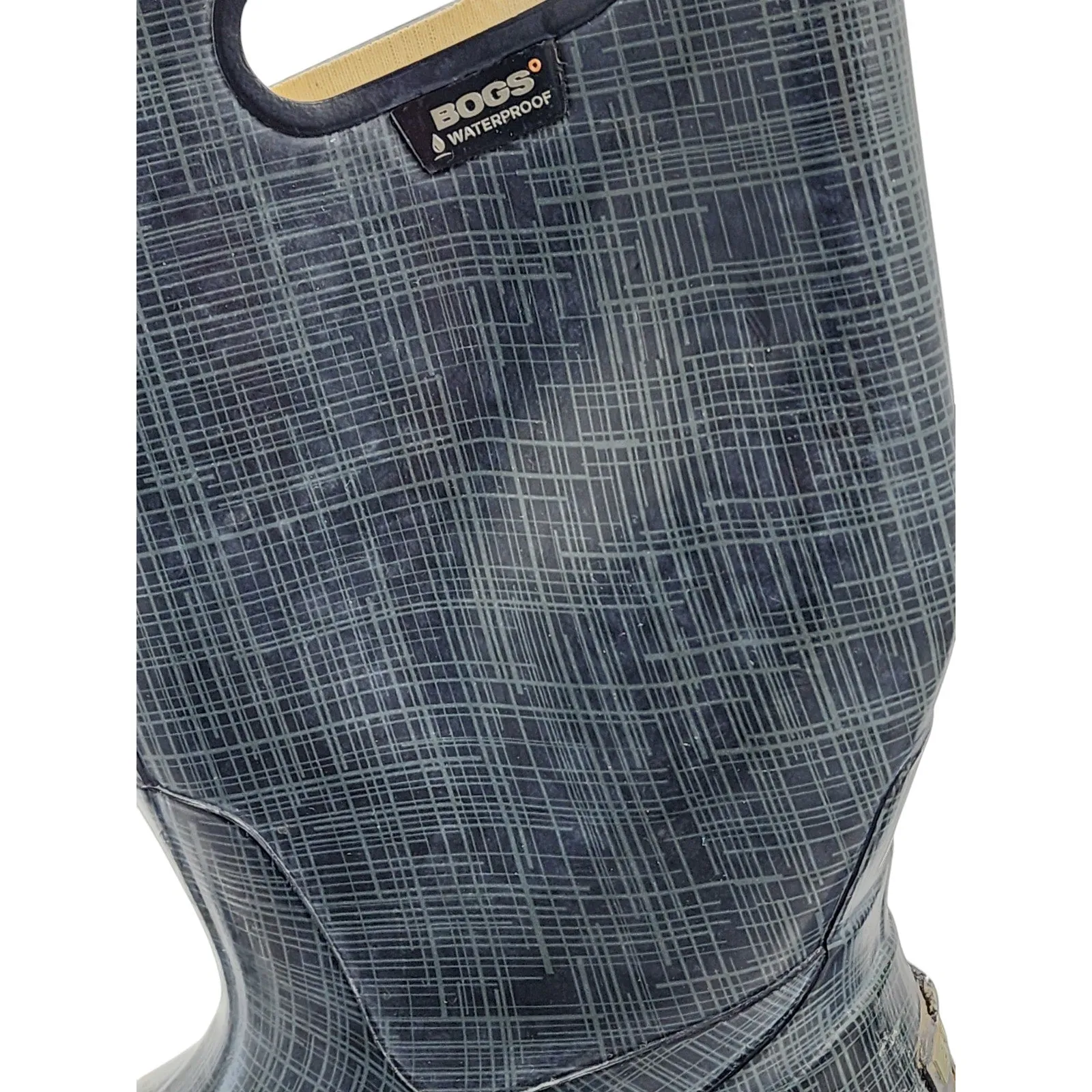 Bogs Rain Boots Womens 9 Light Linen Print Waterproof Rubber Pull On 71434-001