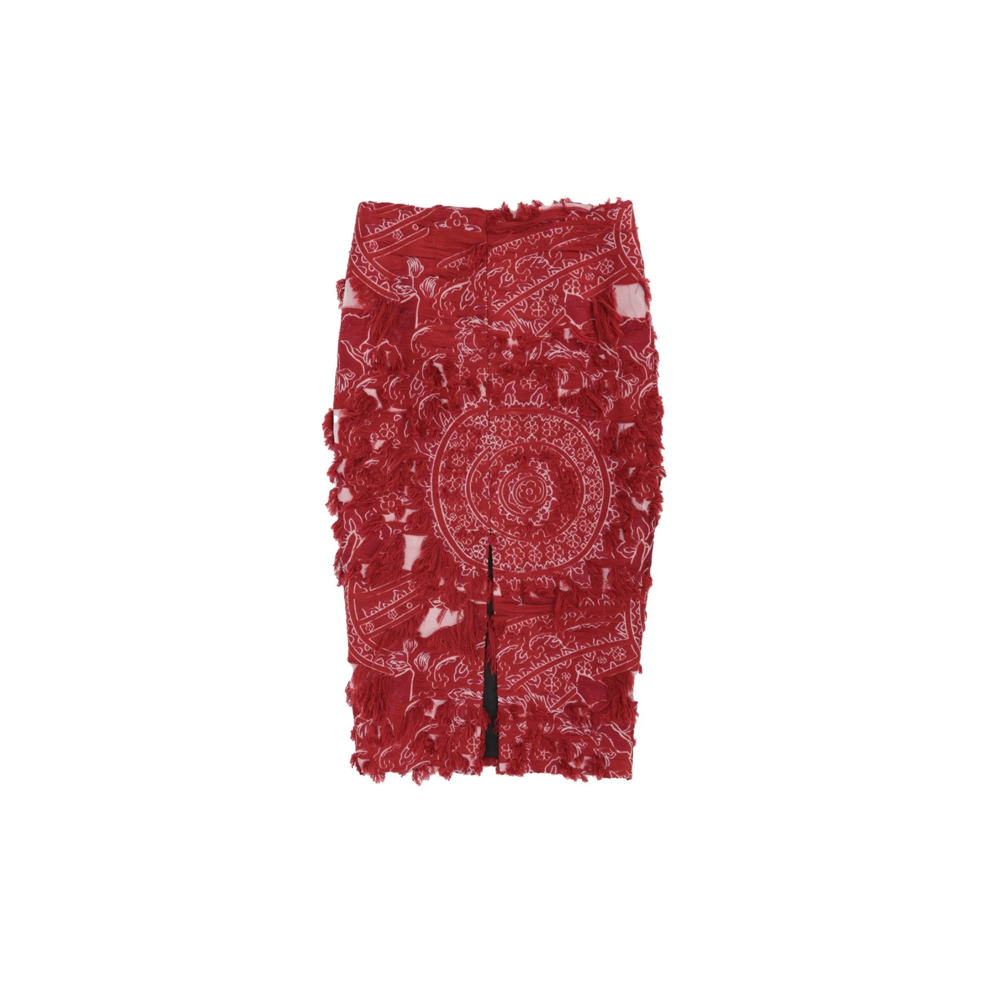 Brushed Jacquard Skirt in Red