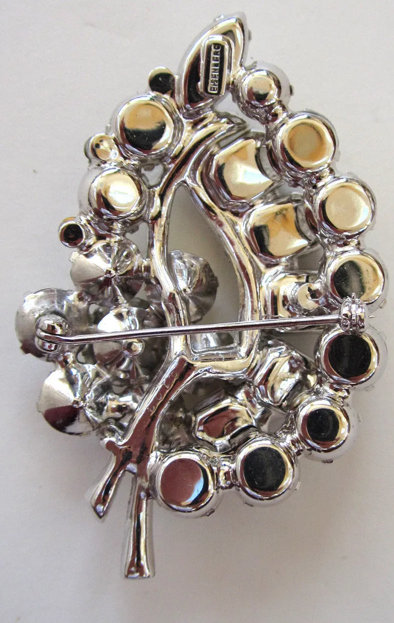 Eisenberg Rhinestone Leaf Brooch/Pin