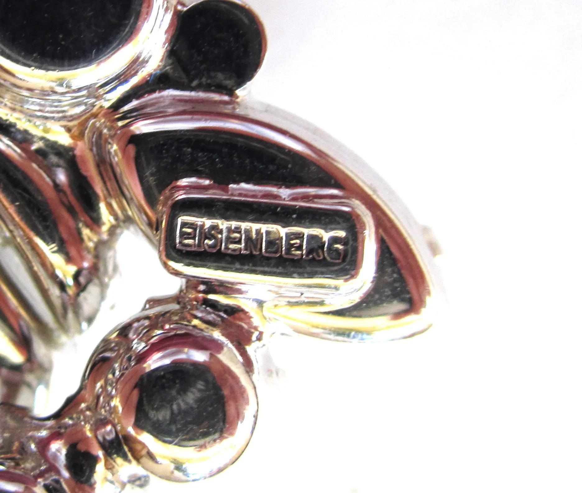 Eisenberg Rhinestone Leaf Brooch/Pin