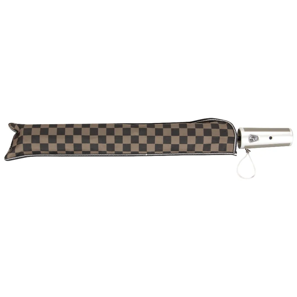 FabSeasons Green Checkered Printed 2 fold Fancy Automatic Umbrella