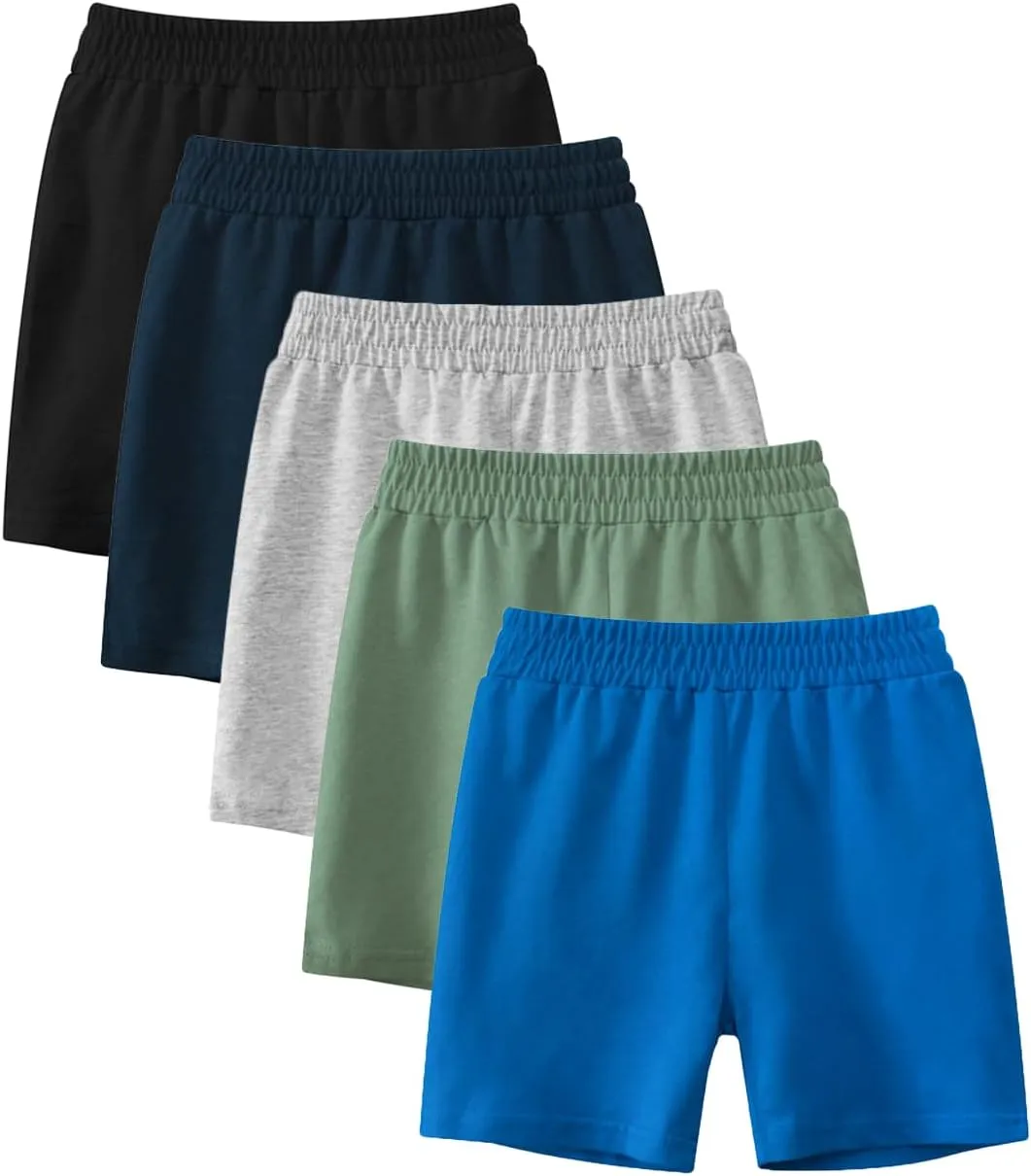 GFQLONG Toddler Boy Cotton Shorts, Kids Summer Light Weight Soccer Shorts