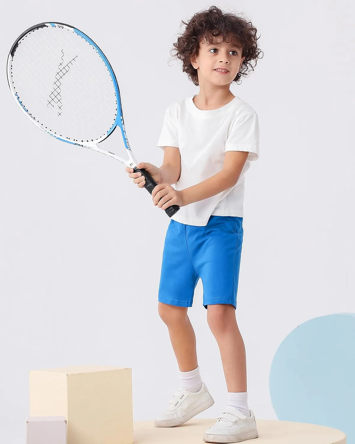 GFQLONG Toddler Boy Cotton Shorts, Kids Summer Light Weight Soccer Shorts