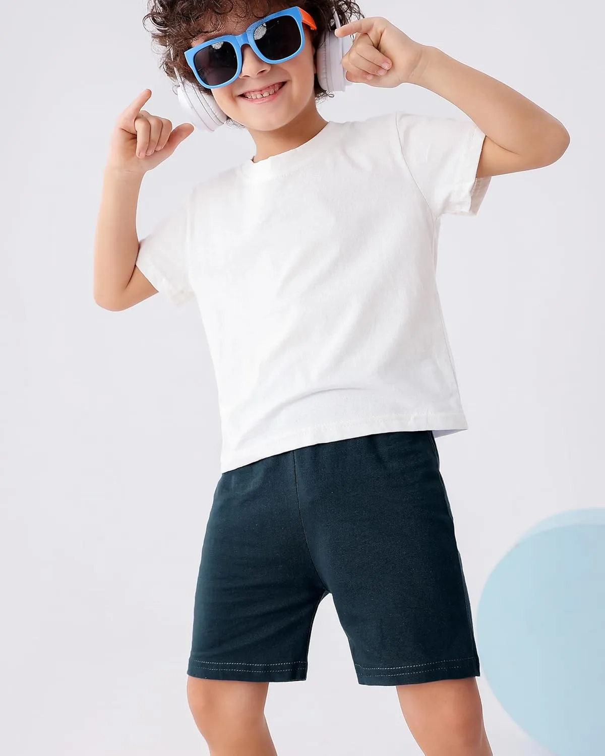 GFQLONG Toddler Boy Cotton Shorts, Kids Summer Light Weight Soccer Shorts