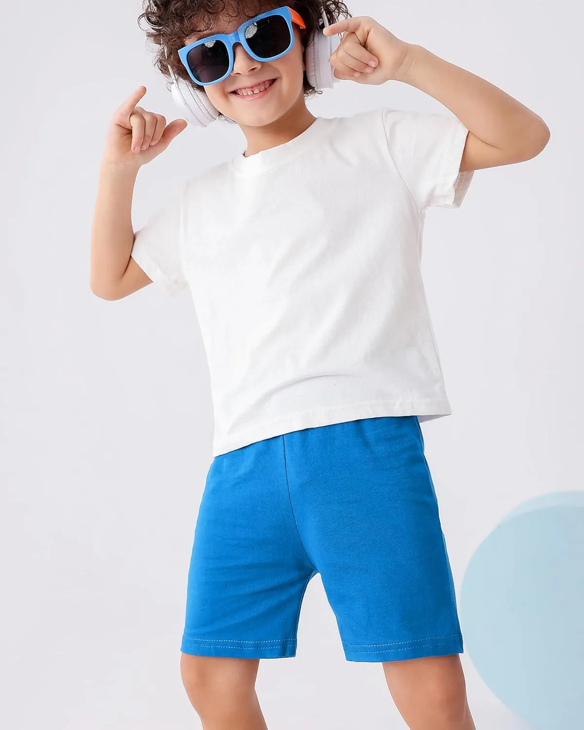 GFQLONG Toddler Boy Cotton Shorts, Kids Summer Light Weight Soccer Shorts