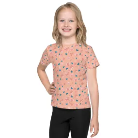 Girl's Pastel Flowers and Butterflies crew neck t-shirt