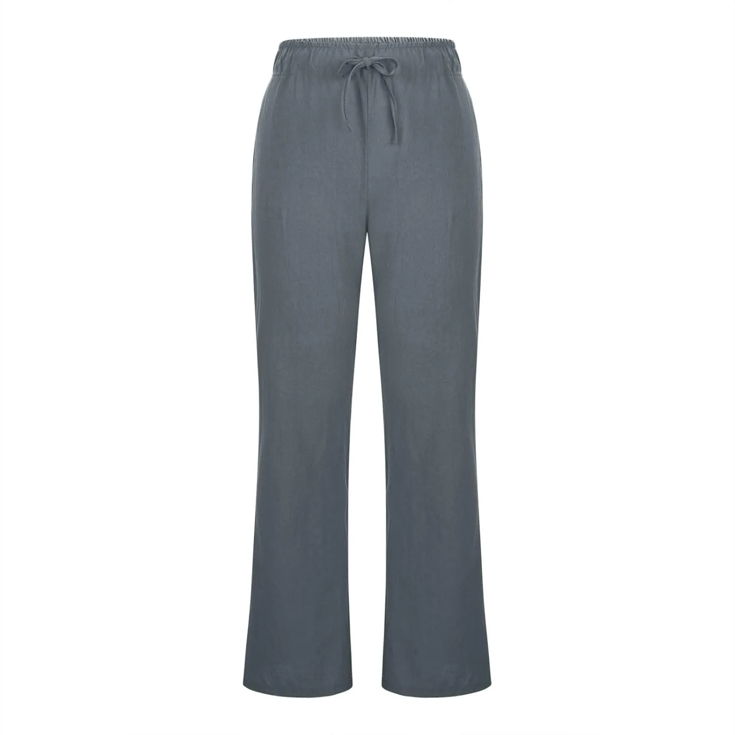 Linen Pants Women Summer Cotton Linen Pants Wide Leg Casual Palazzo Pants Cotton Linen Lounge Beach Pants with Pockets