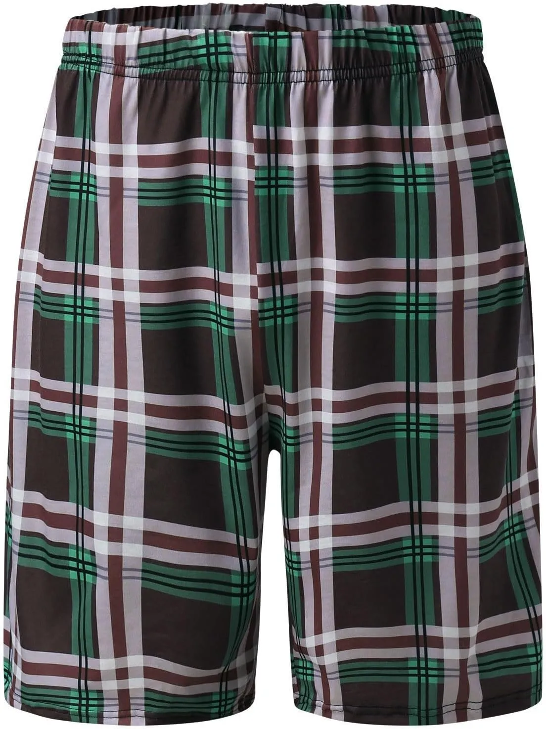 Men's Cotton Pajama Sleep Shorts Flannel Super Soft Cotton Plaid Shorts with Pockets and Drawstrings Sleep and Lounge
