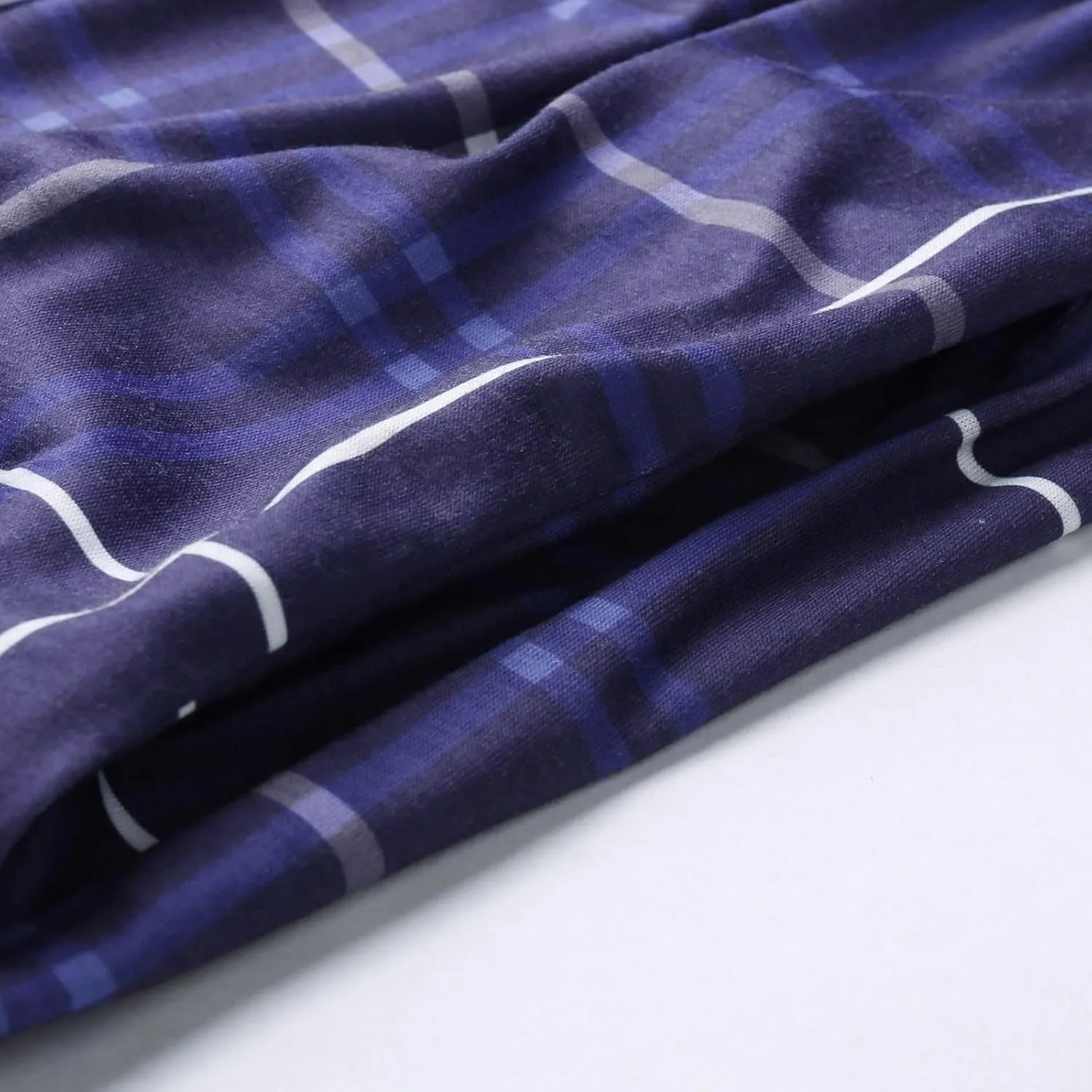 Men's Cotton Pajama Sleep Shorts Flannel Super Soft Cotton Plaid Shorts with Pockets and Drawstrings Sleep and Lounge