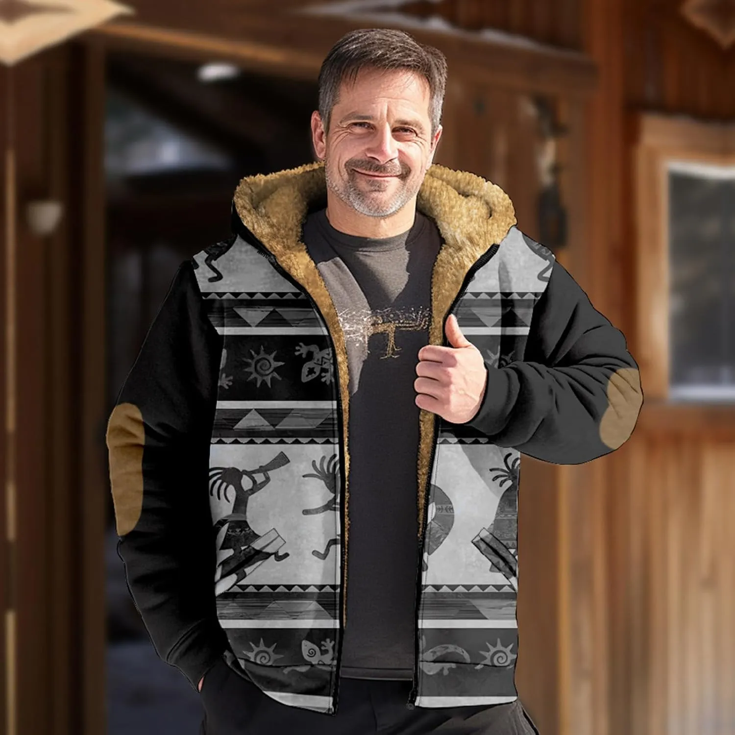 Men's Lightweight Novelty Coats Long Sleeve Zipper Hooded Relaxed Coat Hiking Jackets for Men
