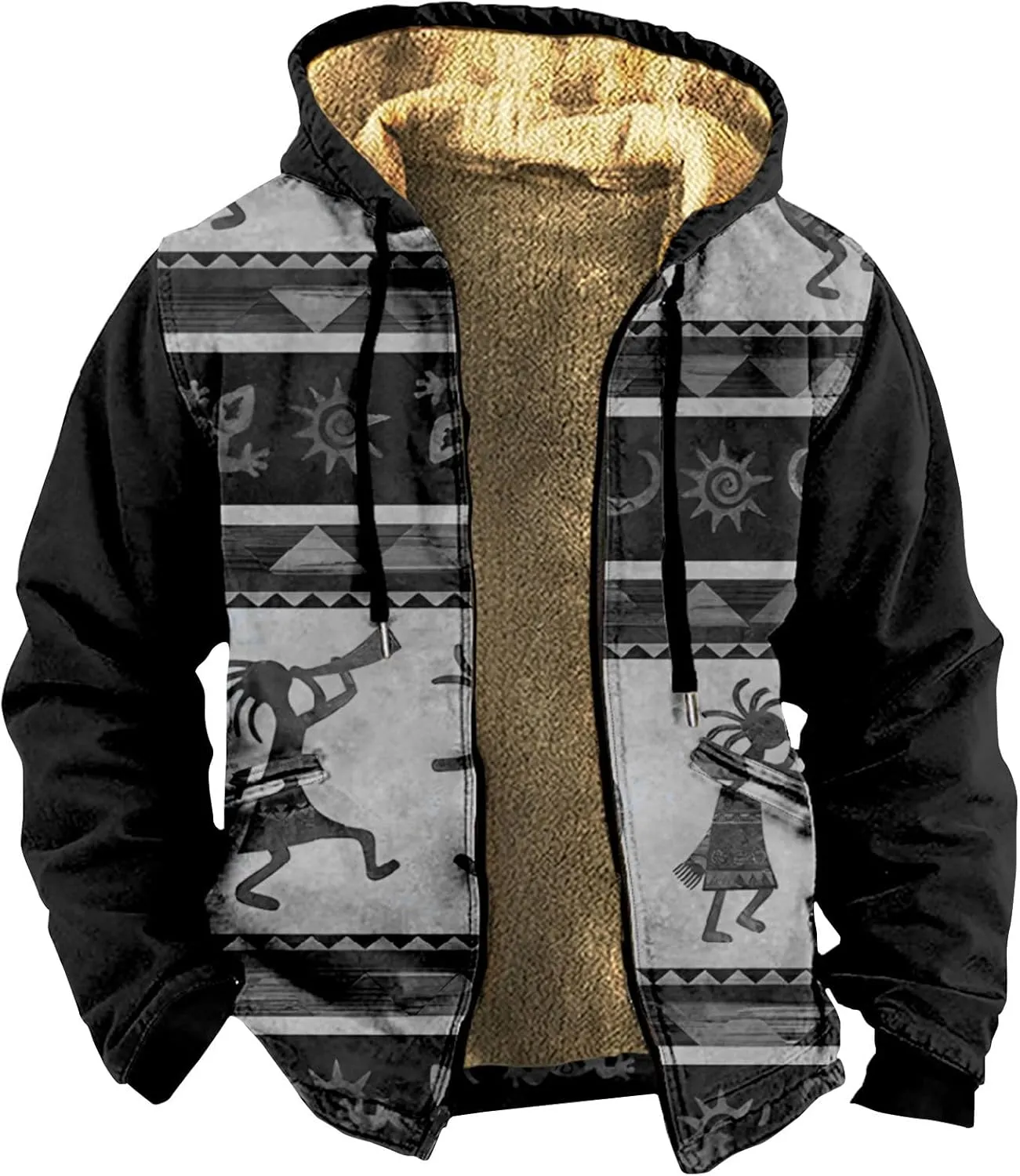 Men's Lightweight Novelty Coats Long Sleeve Zipper Hooded Relaxed Coat Hiking Jackets for Men