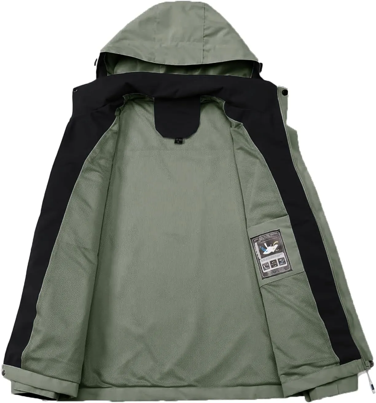 Mens Windproof Jacket Hooded Military Tactical Jacket Waterproof Windbreaker Outdoor Raincoat for Golf Cycling Camping