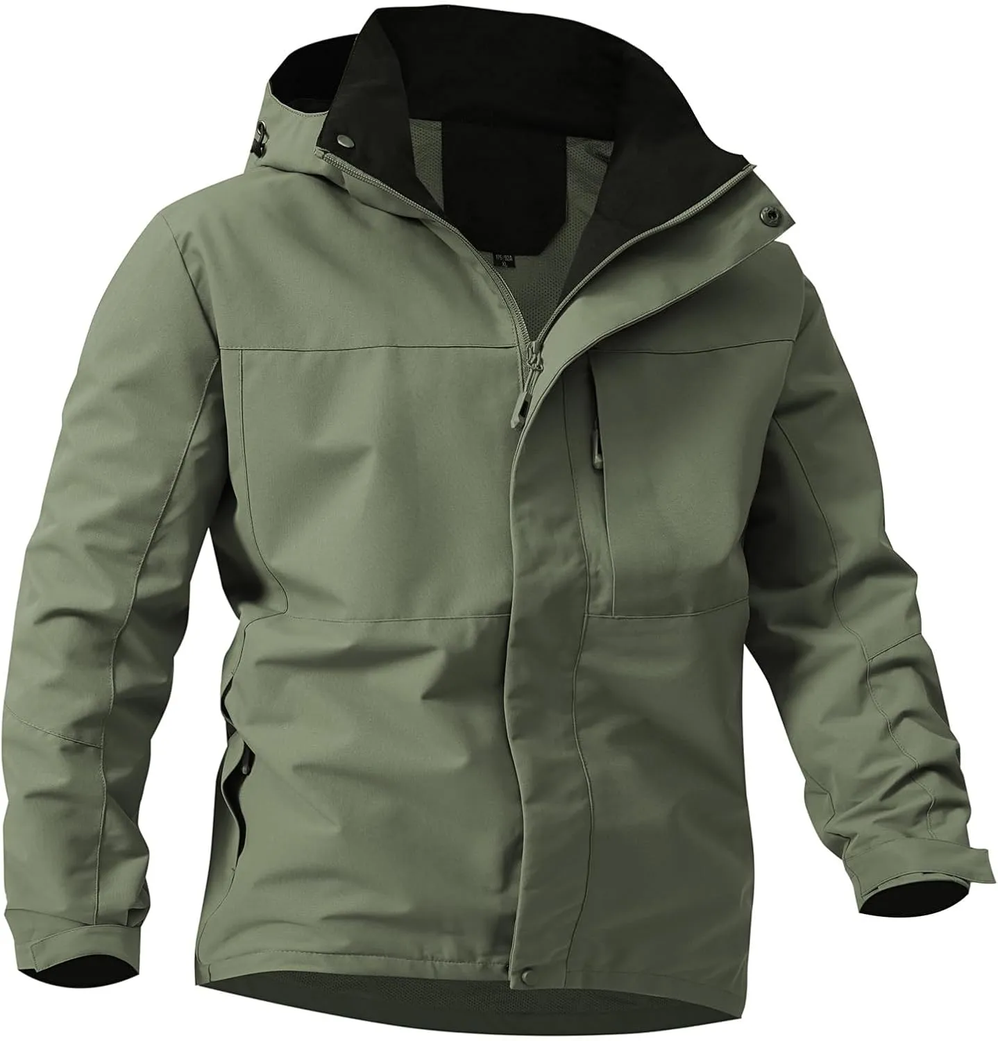 Mens Windproof Jacket Hooded Military Tactical Jacket Waterproof Windbreaker Outdoor Raincoat for Golf Cycling Camping