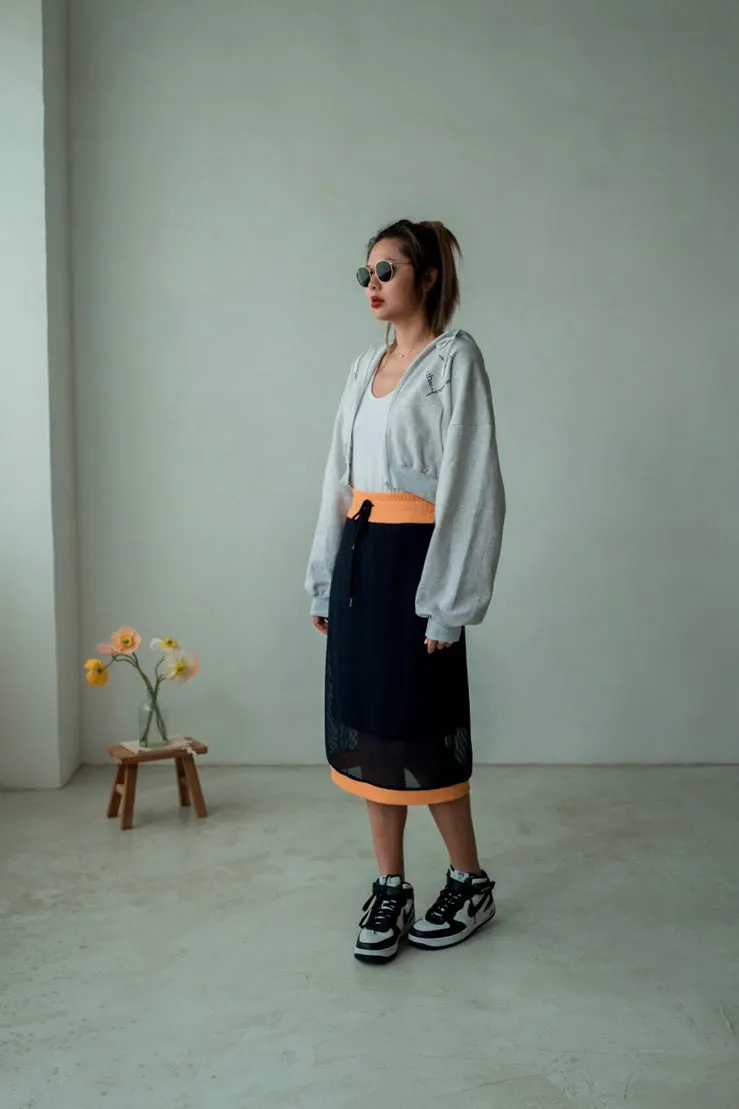 NAVY SPORTY MESH MIDI SKIRT *LAST 2*