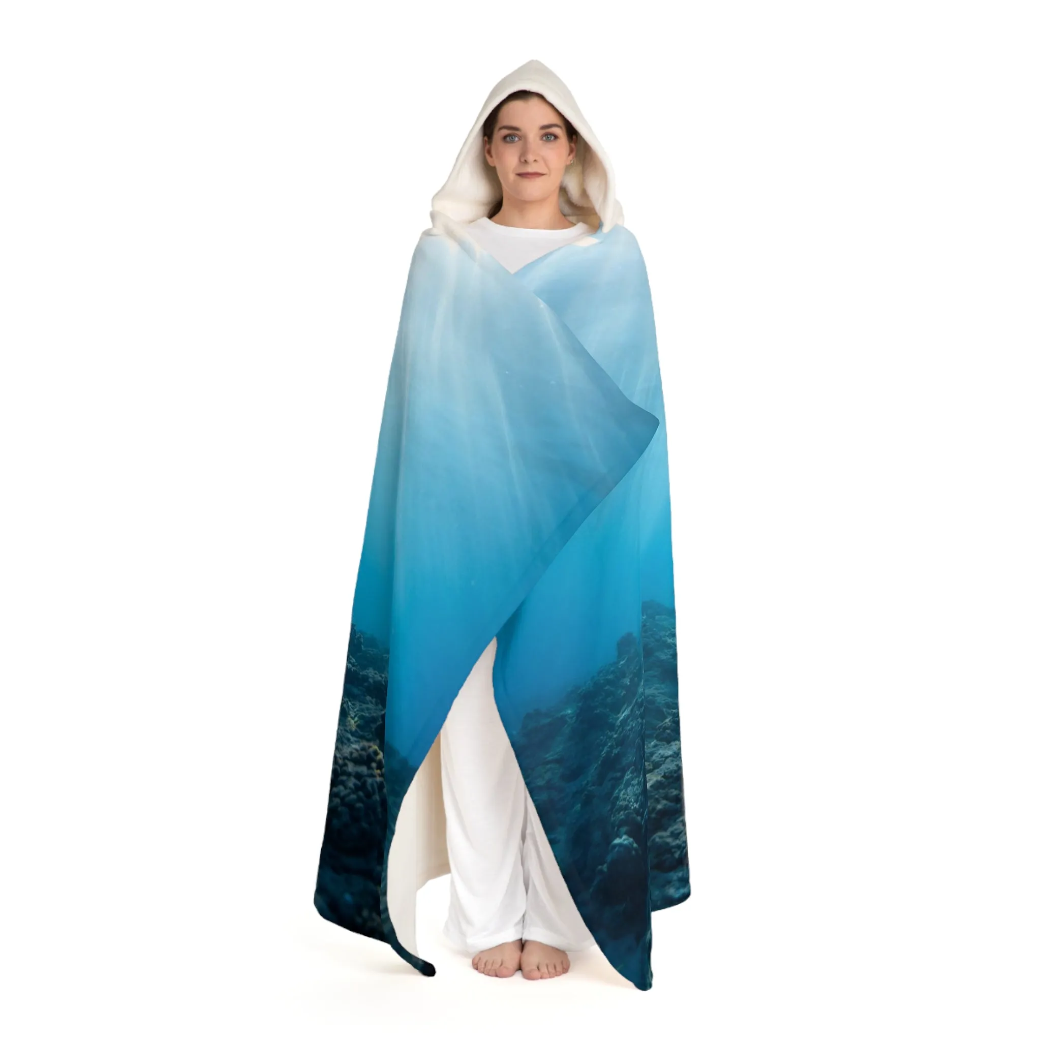 "Wrapped in Water" Sherpa-lined, Hooded Blanket