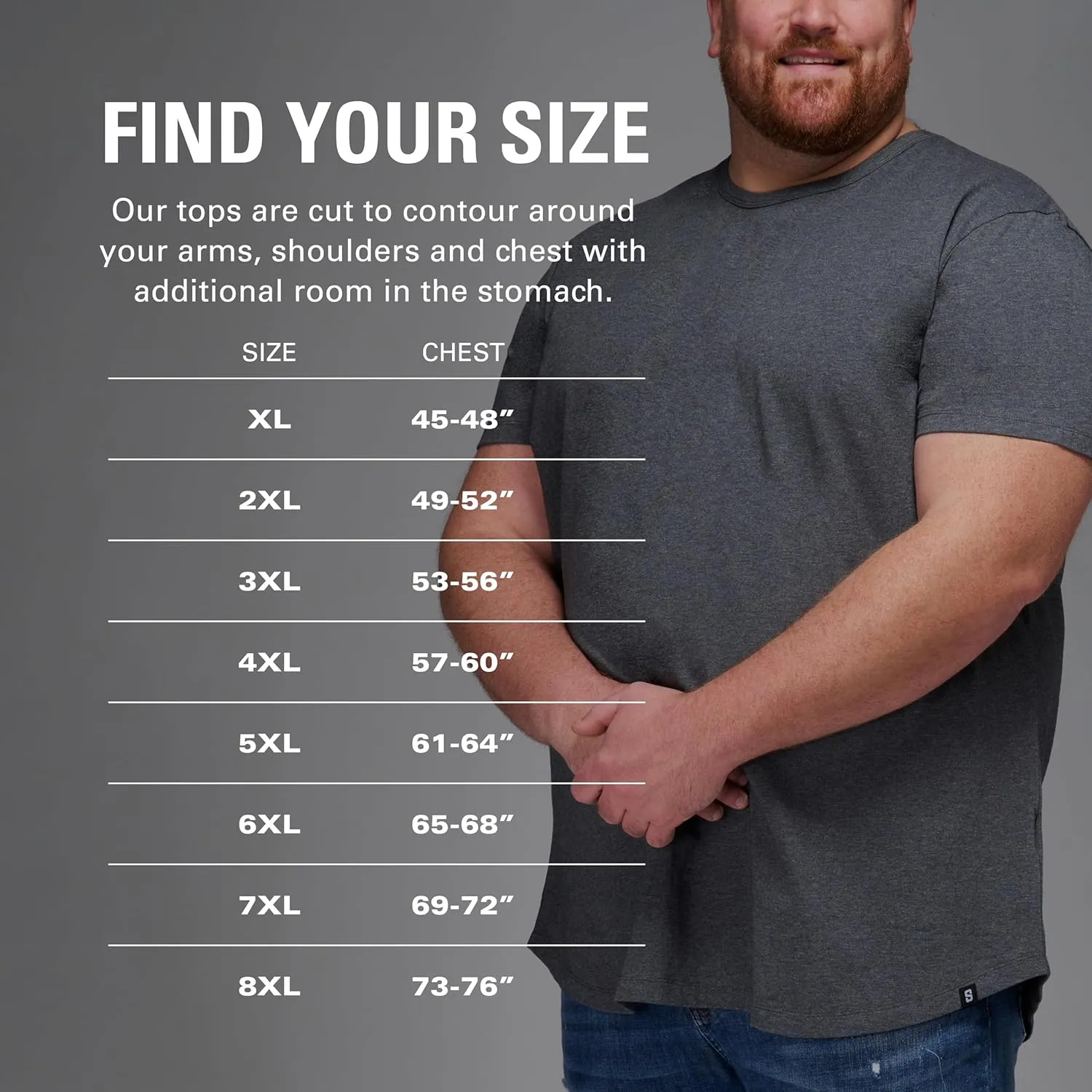 STRONGSIZE Men's Big and Tall Shirts – Stretch T-Shirt for Casual Wear (Available in Longer and Regular Length)