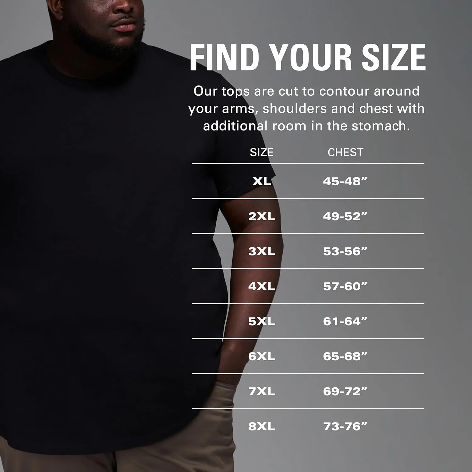 STRONGSIZE Men's Big and Tall Shirts – Stretch T-Shirt for Casual Wear (Available in Longer and Regular Length)