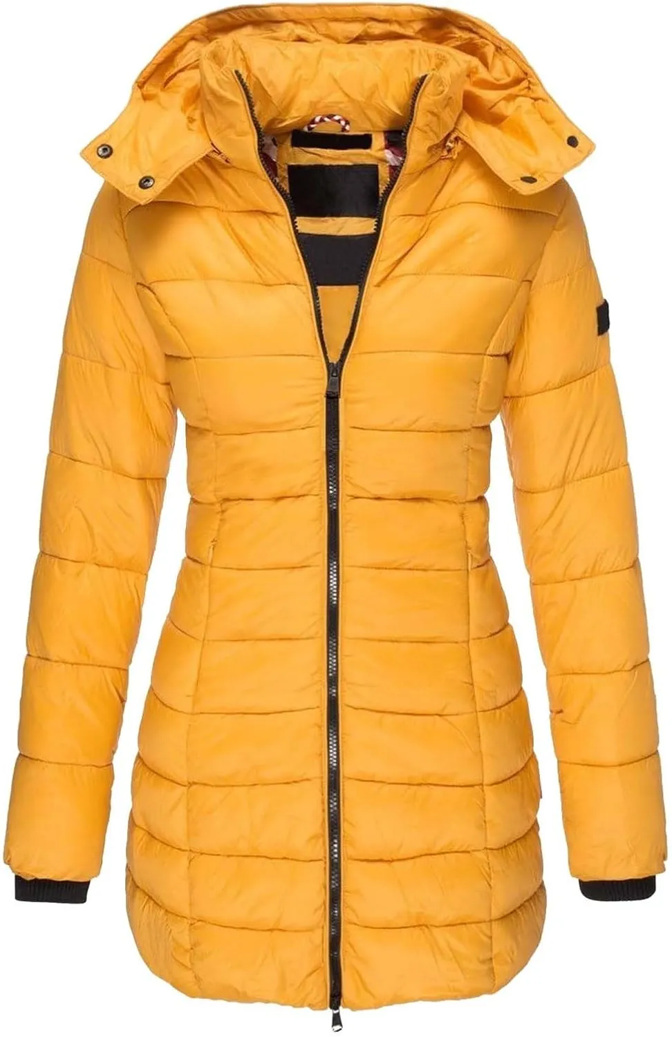 Women's WInter Warm Puffer Coats Lightweight Zipper Hooded Quilted Down Jackets Slim Fit Windproof Hiking Outerwear